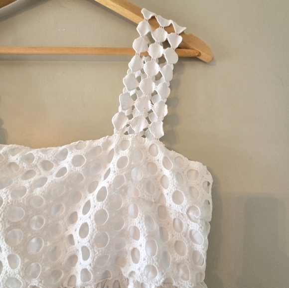 Line & Dot Raneal Dress Loop Laced Eyelet Lace White Back Zipper Size Medium - Picture 7 of 12